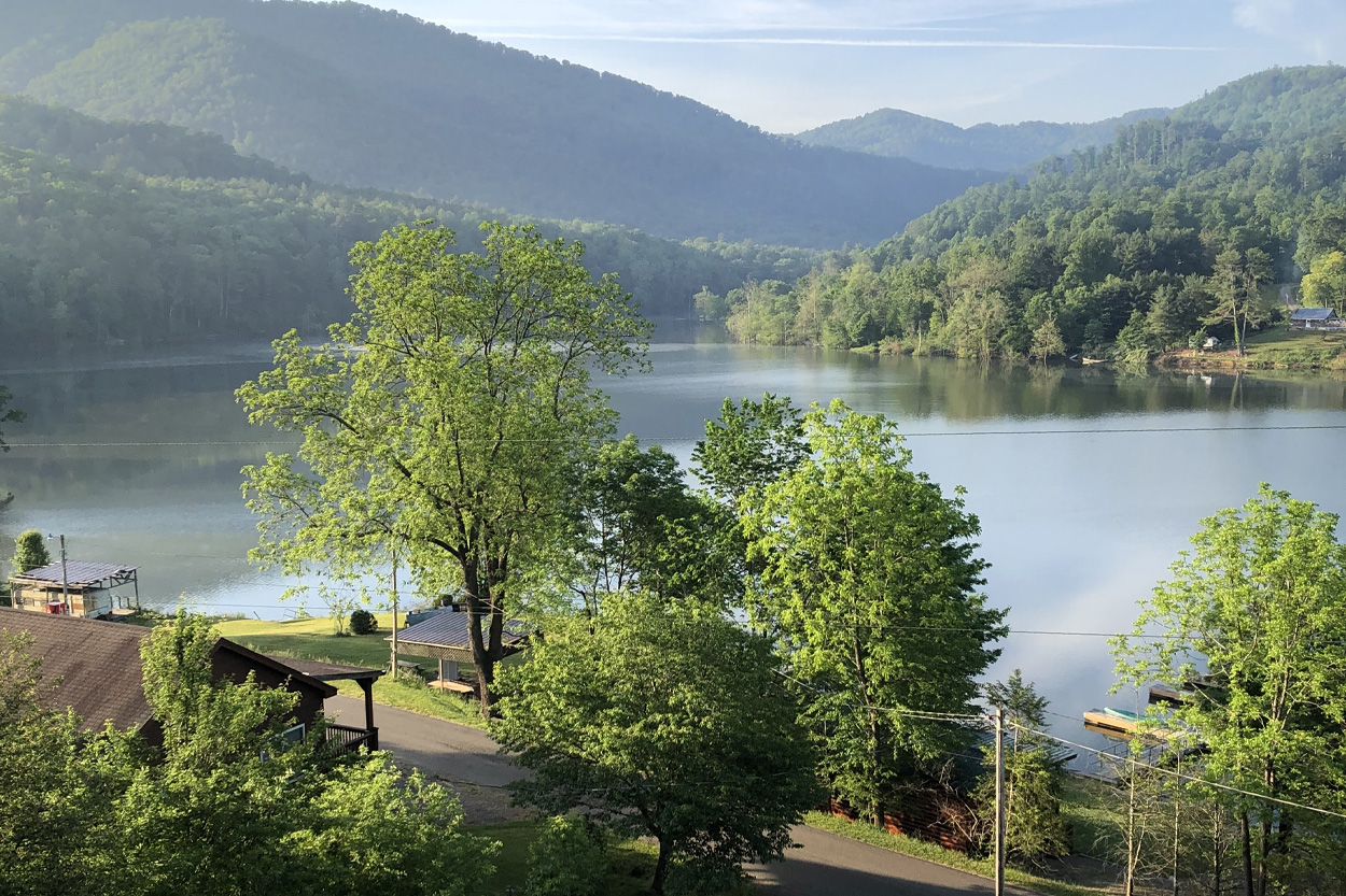 Lake and forested mountain views near Colonial Heights in Sullivan County, Tennessee