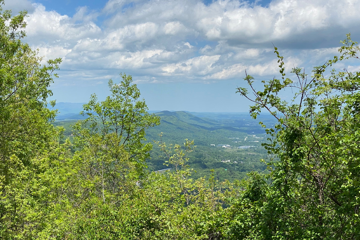 Mountain overlook with expansive valley views near Rockwood in Roane County, Tennessee