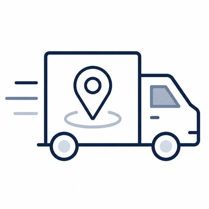 Relocation logistics awareness icon