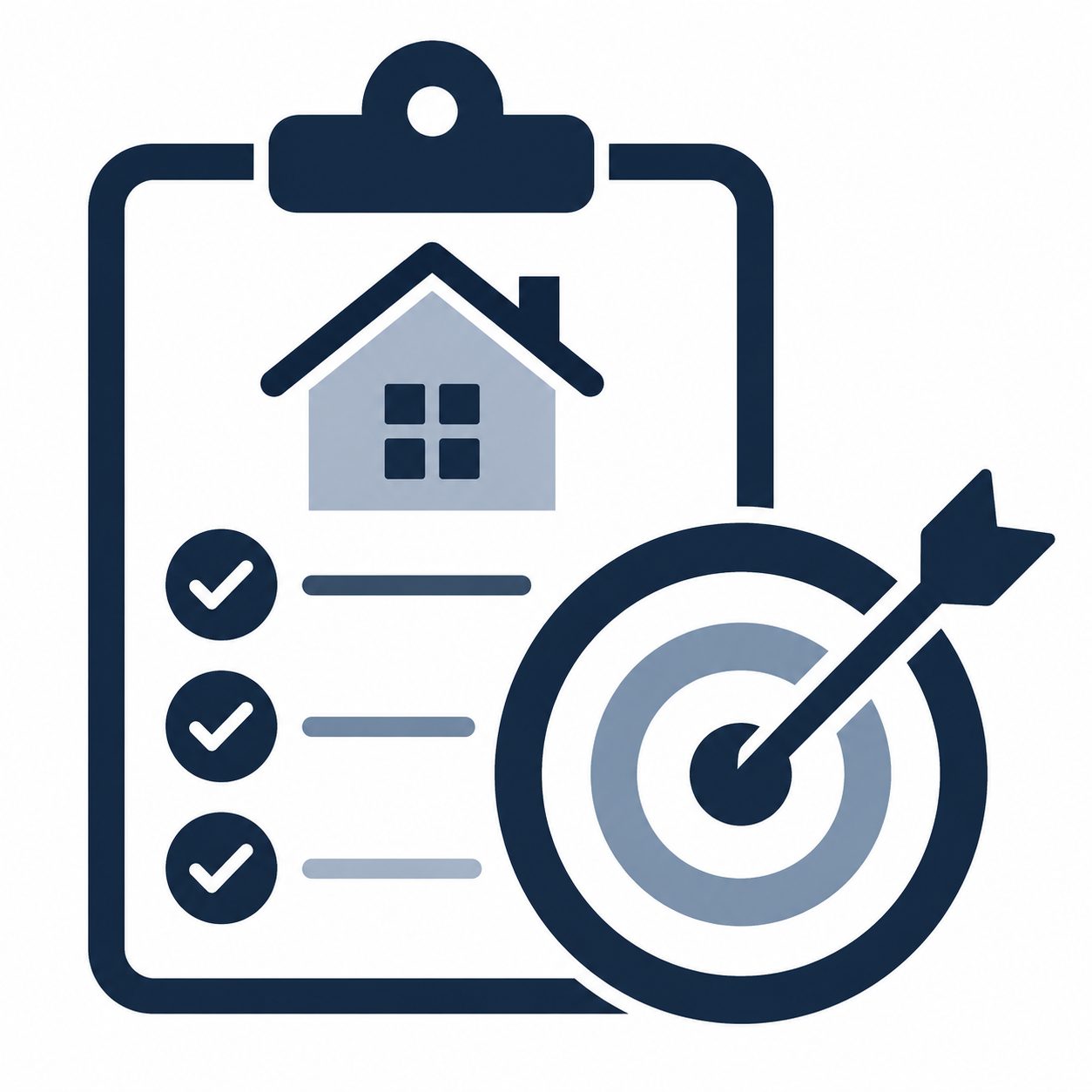 Icon representing goal planning for buying a new construction home