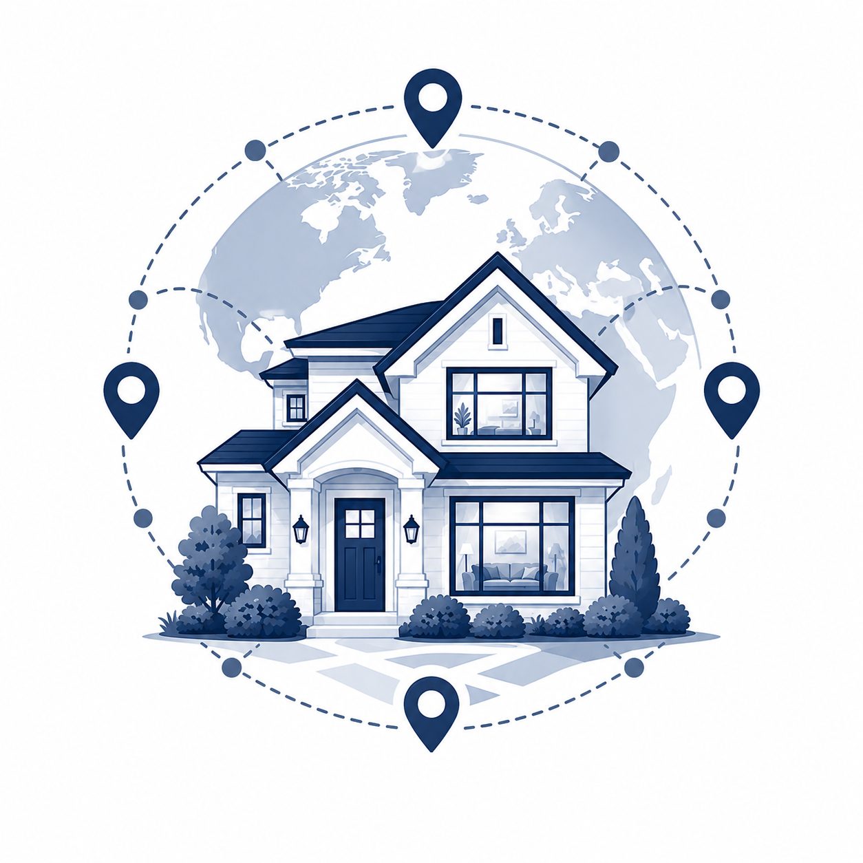 Support beyond East Tennessee icon showing real estate network reach, global connections, and trusted referral support.