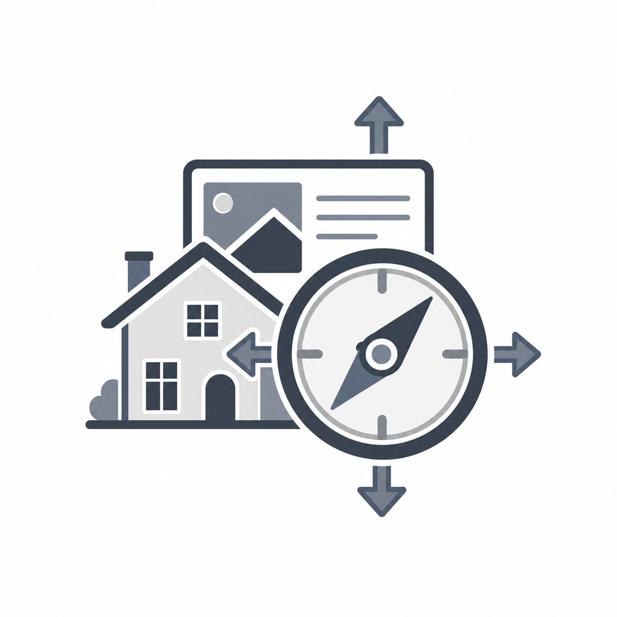 Luxury home and compass representing targeted real estate exposure strategy