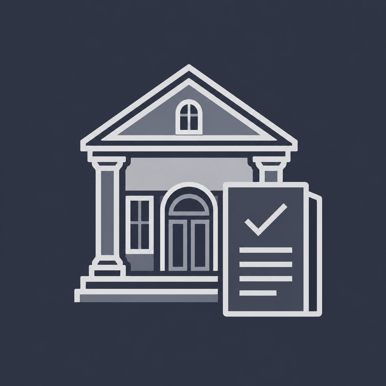 Classical luxury residence with a verified document representing craftsmanship and design quality