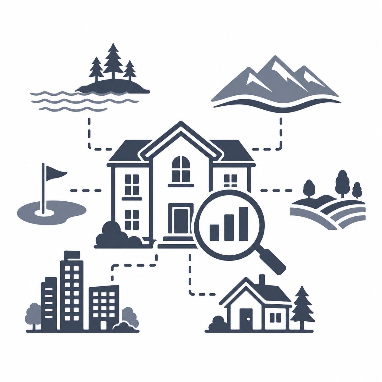 Luxury home surrounded by lake, mountain, golf, city and residential lifestyle options