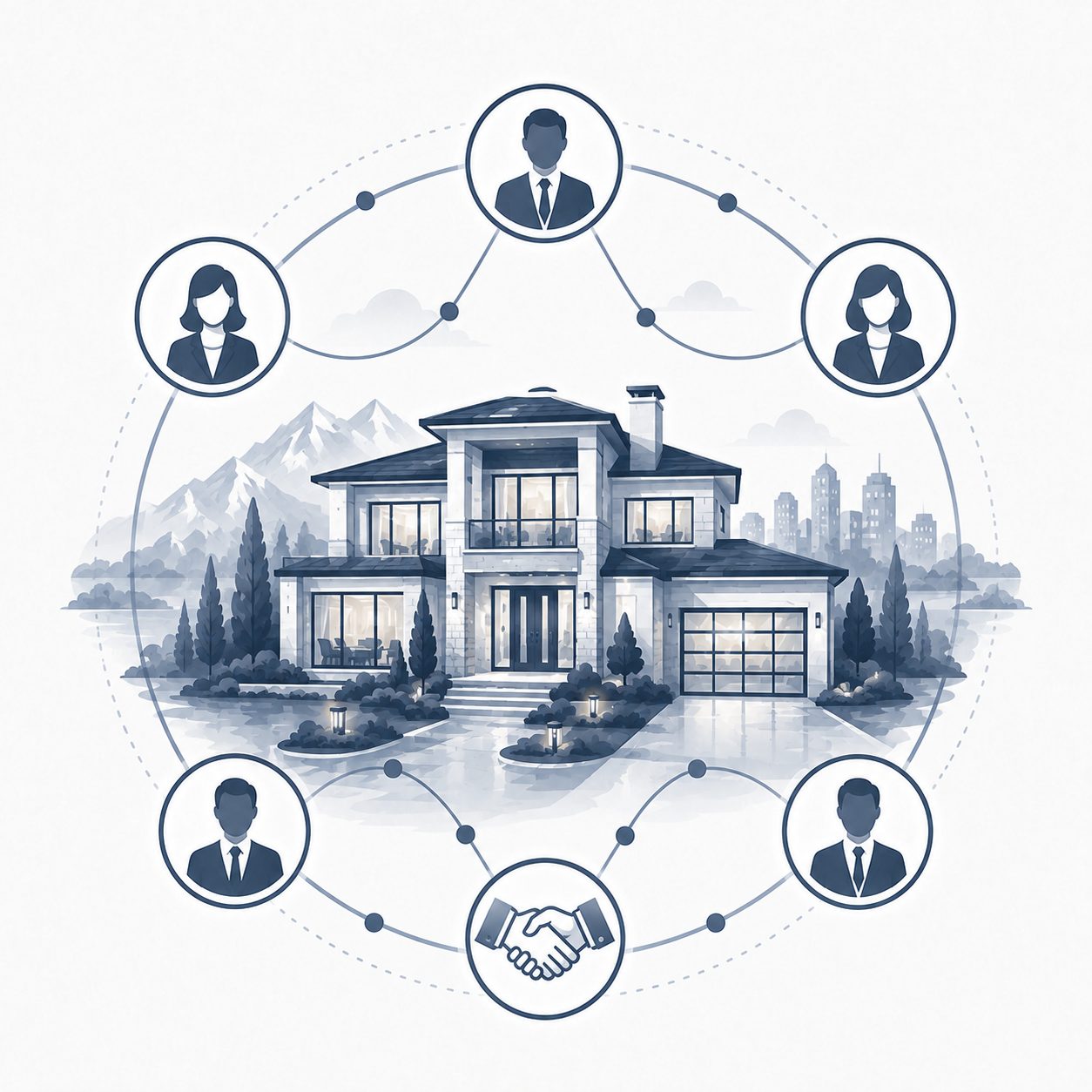 Luxury home connected to a network of real estate professionals and referral partners