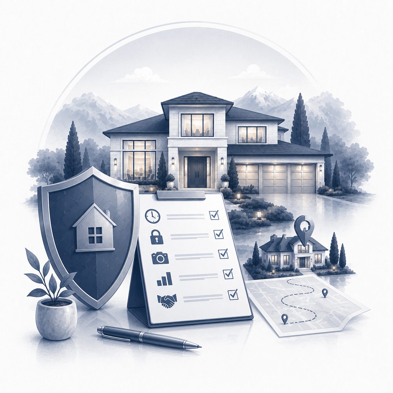 Luxury lakefront home with architectural, lifestyle and location details representing clear property positioning